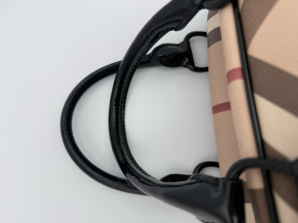 Burberry Novacheck Top Handle Tote Shoulder Bowler Bag