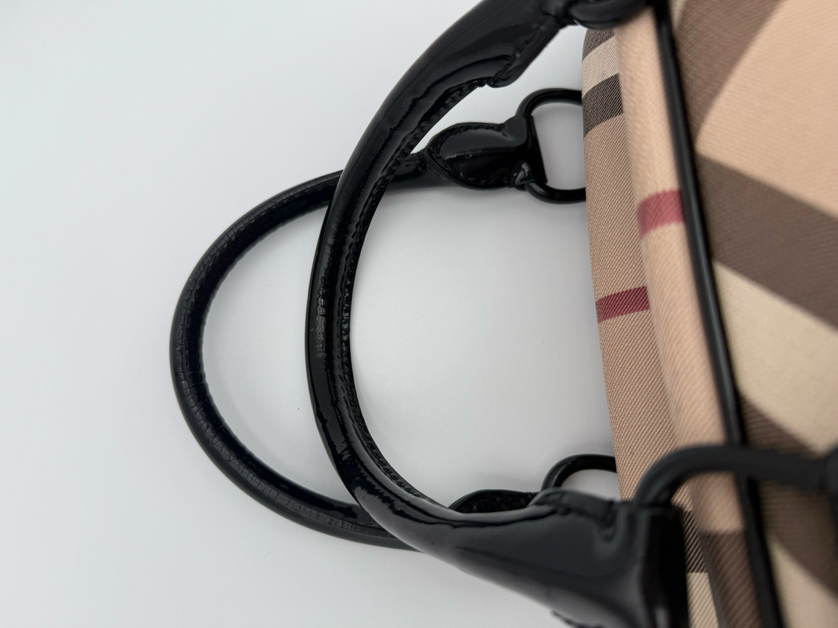 Burberry Novacheck Top Handle Tote Shoulder Bowler Bag