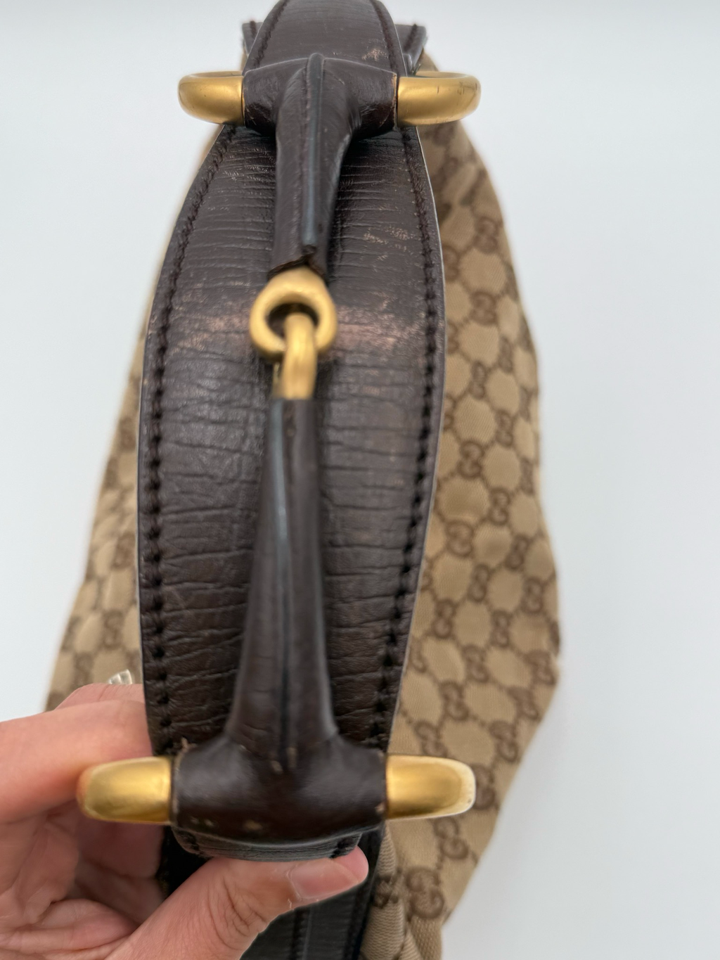 Gucci Horsebit Hobo Vintage Canvas Monogram