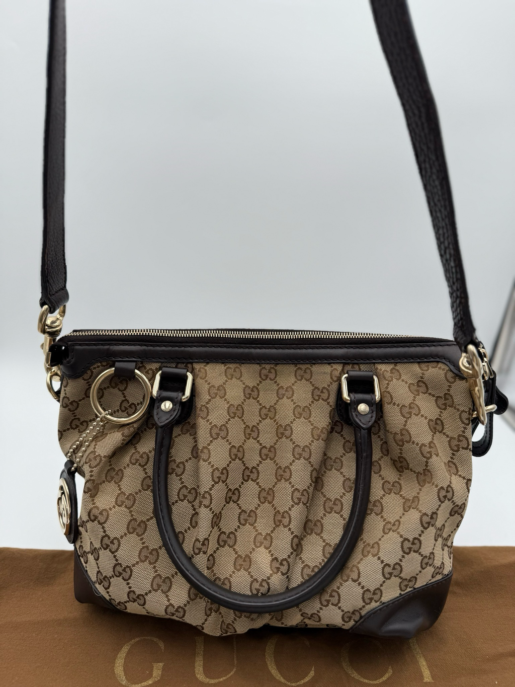 Gucci Monogram Sukey Medium Shoulder Bag Messenger