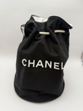 Chanel Drawstring Backpack Canvas Black