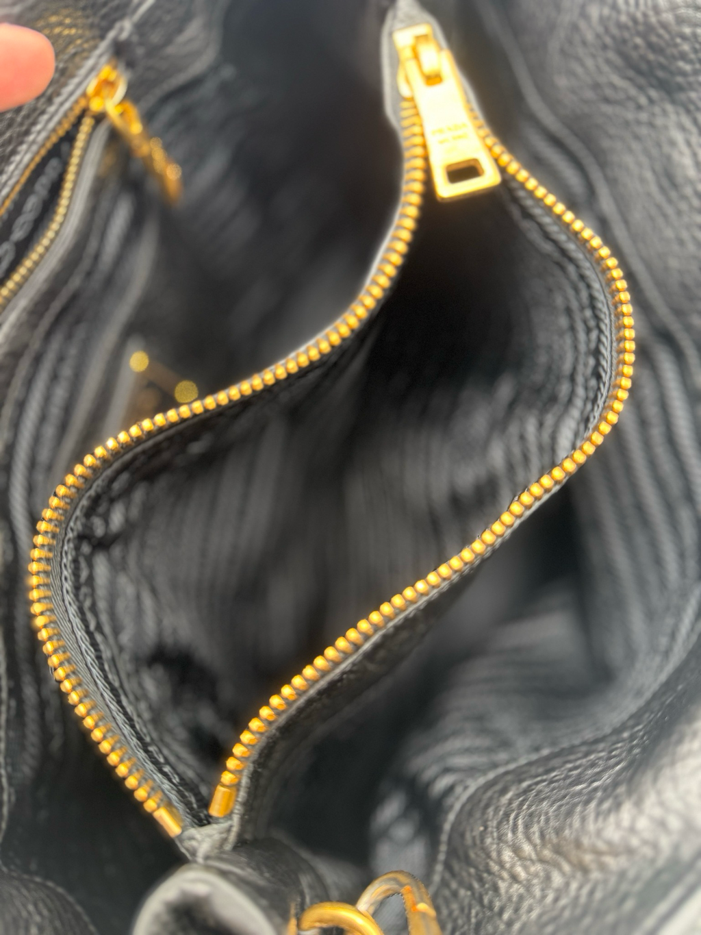 Prada Vitello Daino Pebbled Leather Crossbody Sling Bag