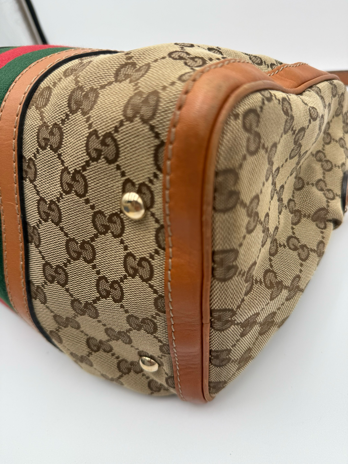 Gucci Monogram Web Vintage Crossbody Messenger Bag