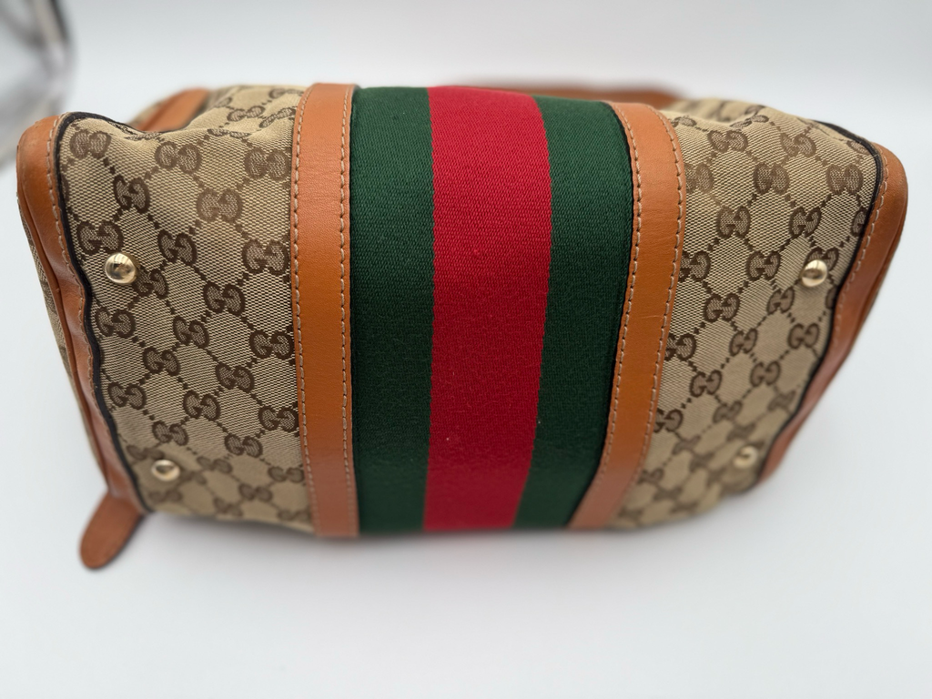 Gucci Monogram Web Vintage Crossbody Messenger Bag