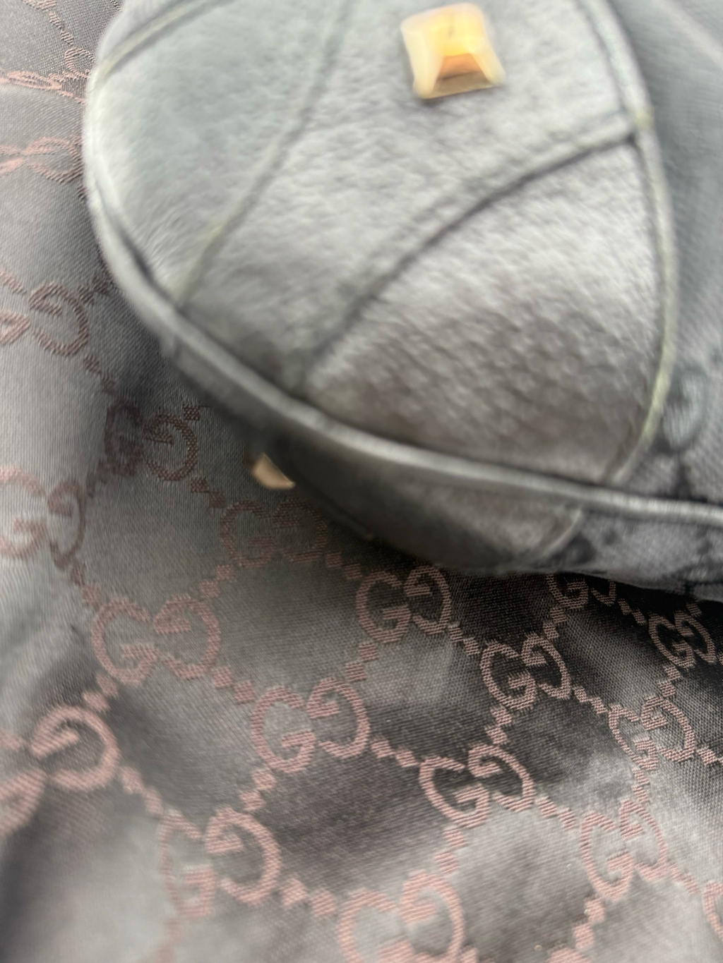 Gucci Vintage Hobo Monogram Jackie Piston Lock Shoulder