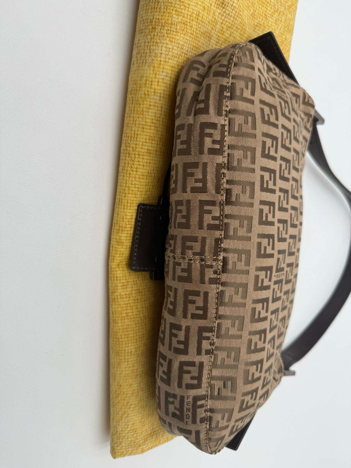 Fendi Zucchino Hobo Flap Shoulder Bag