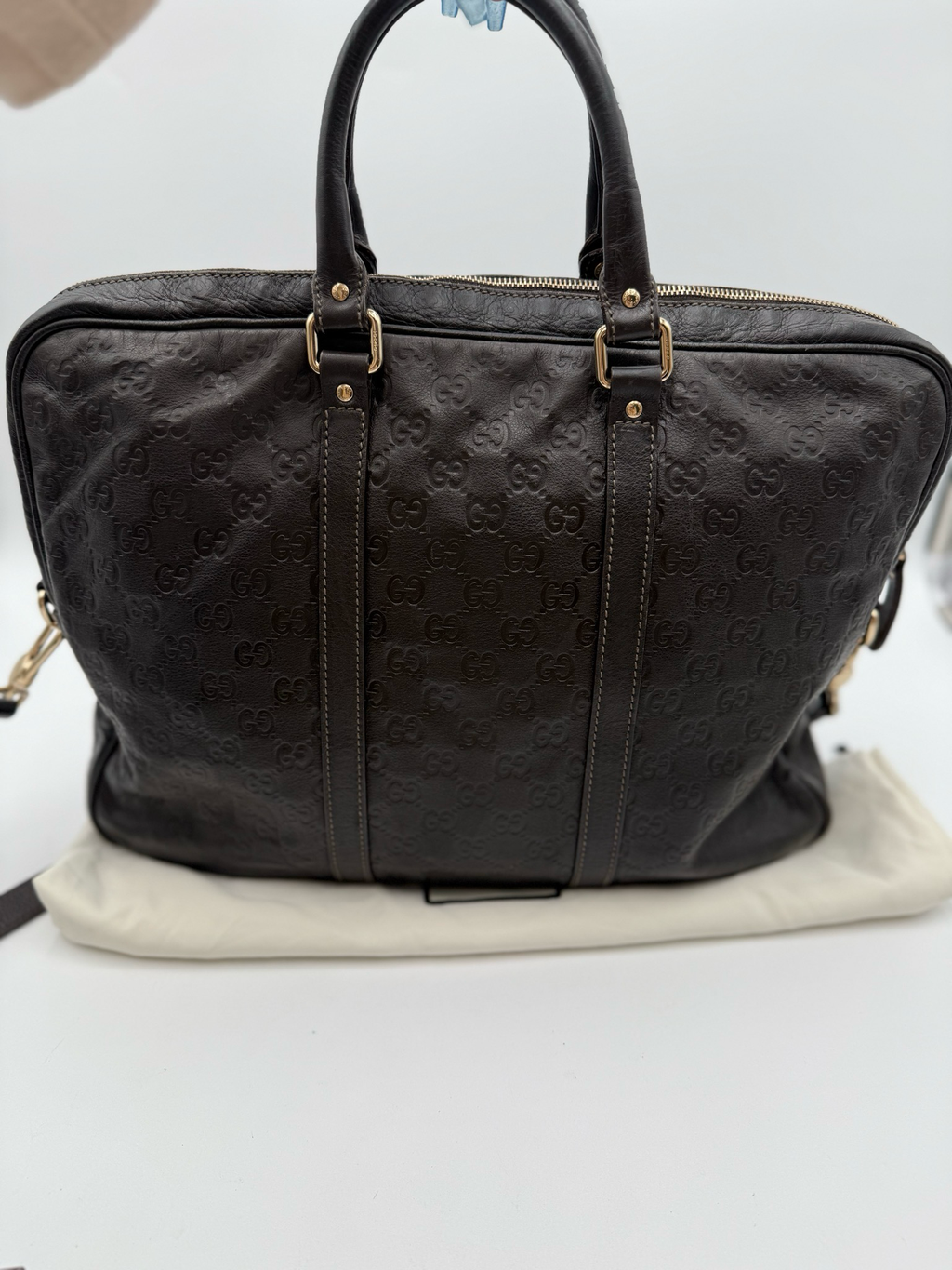 Gucci Briefcase Guccissima Leather Crossbody Laptop Bag