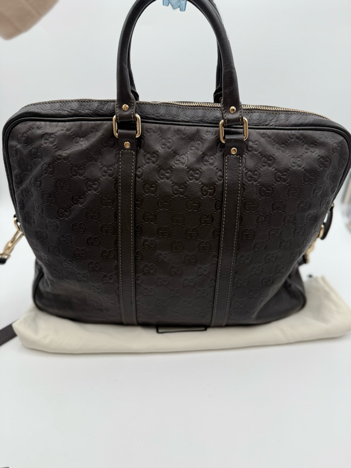 Gucci Briefcase Guccissima Leather Crossbody Laptop Bag