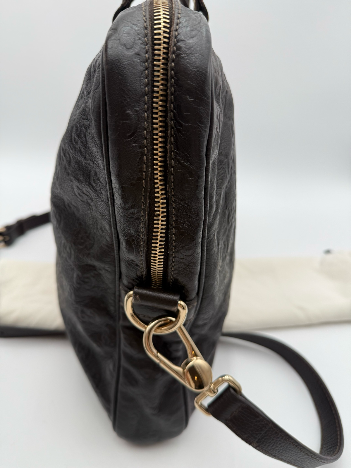 Gucci Briefcase Guccissima Leather Crossbody Laptop Bag