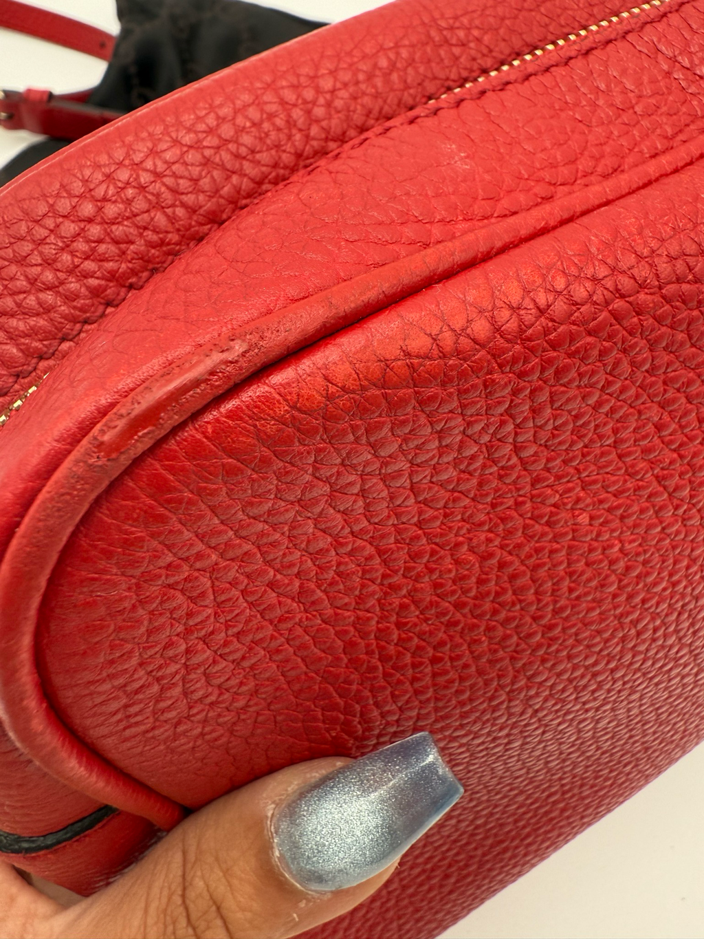Gucci Pebbled Leather Red Soho Camera Bag