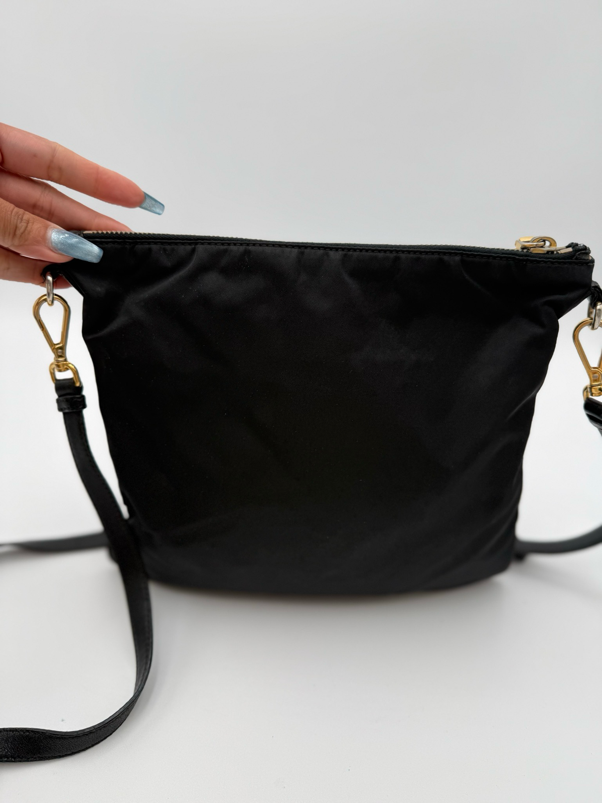 Prada Nylon Tessuto Bow Crossbody Messenger Black