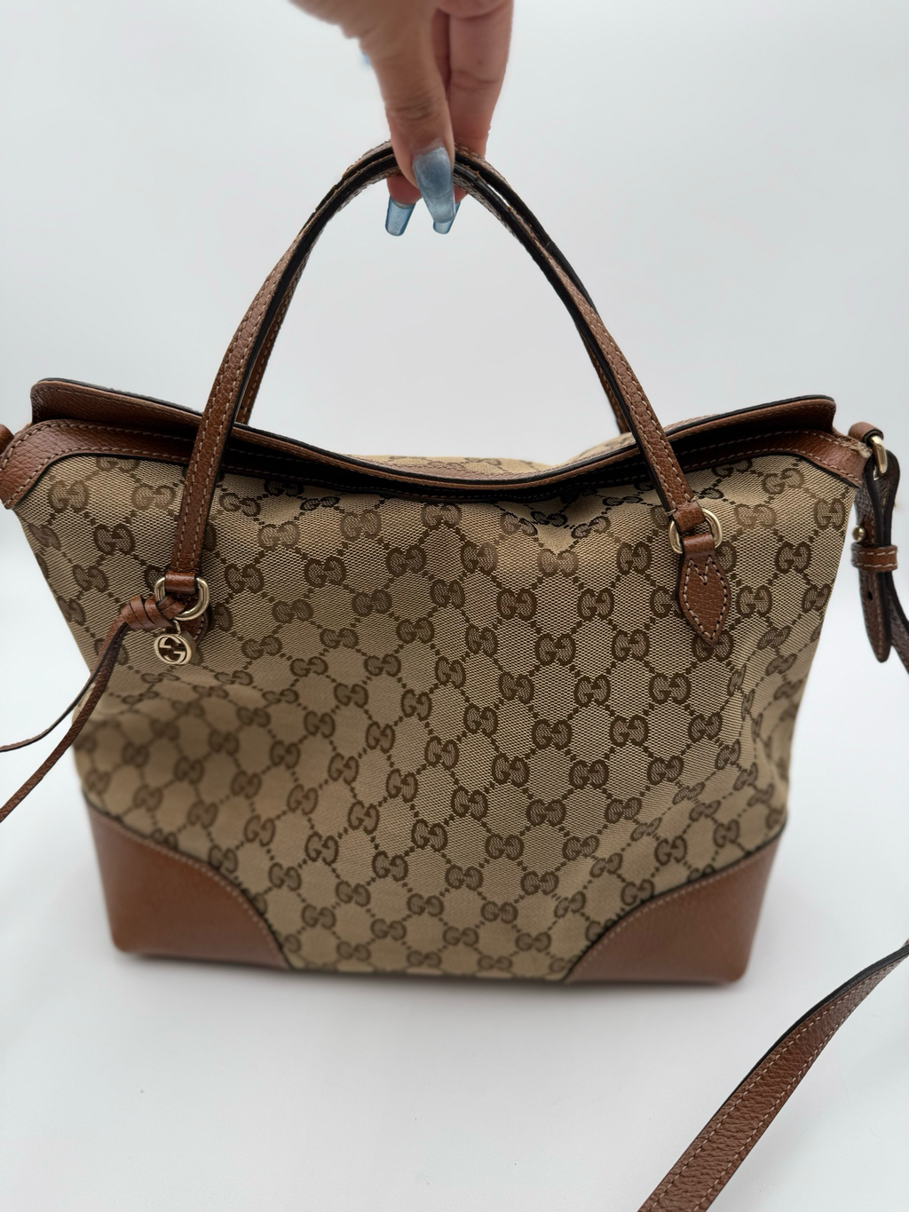 Gucci Canvas Medium Convertible Bree Crossbody Bag