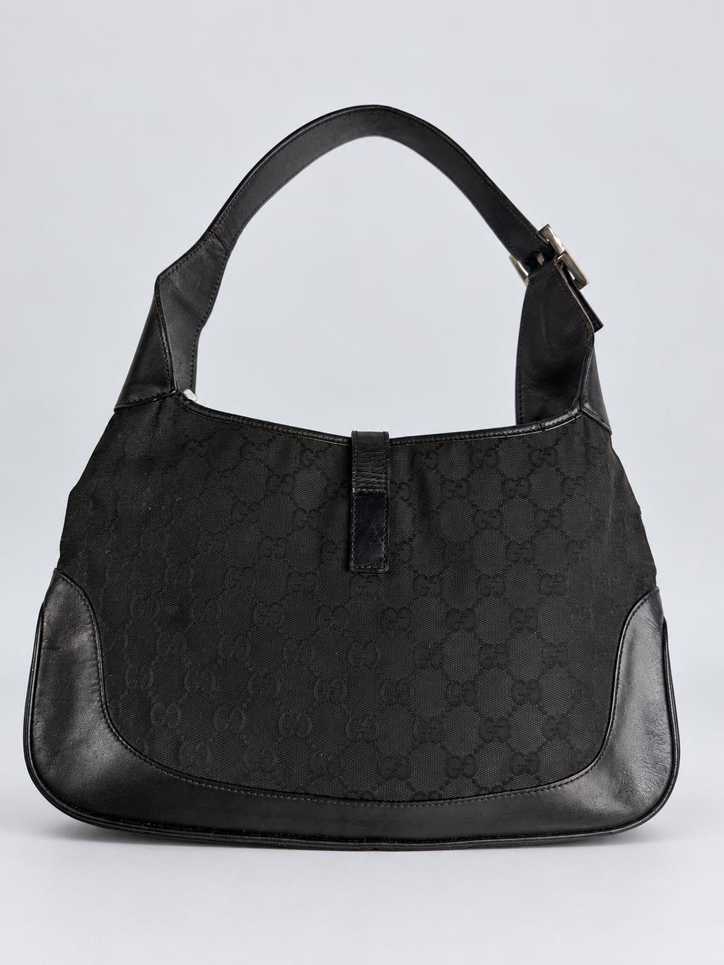 Gucci Monogram Canvas Jackie Hobo Shoulder Bag