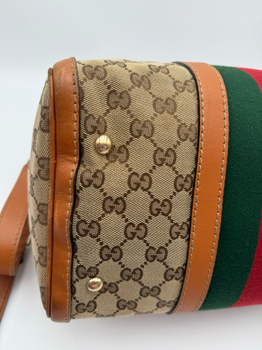 Gucci Monogram Web Vintage Crossbody Messenger Bag