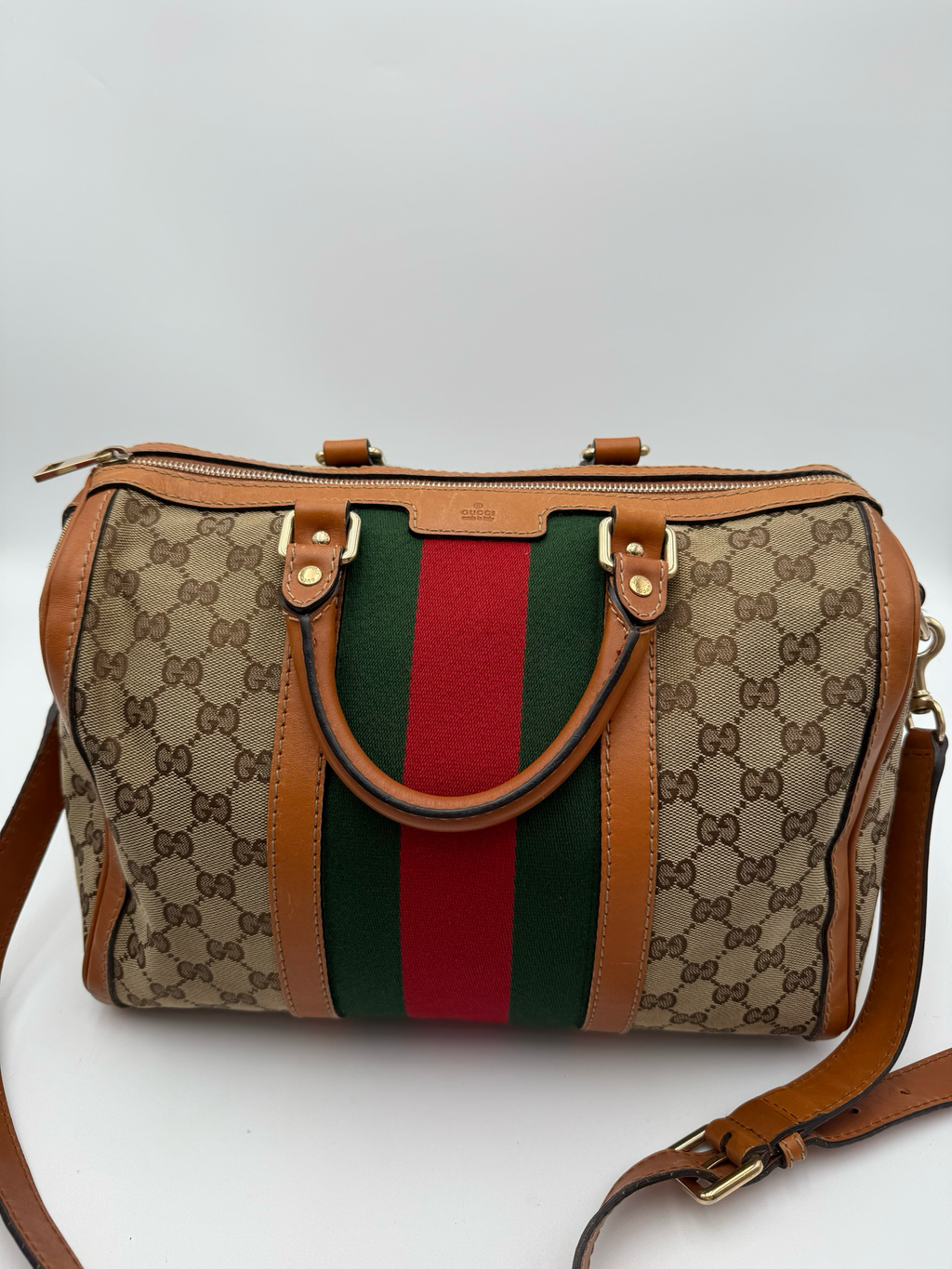 Gucci Monogram Web Vintage Crossbody Messenger Bag