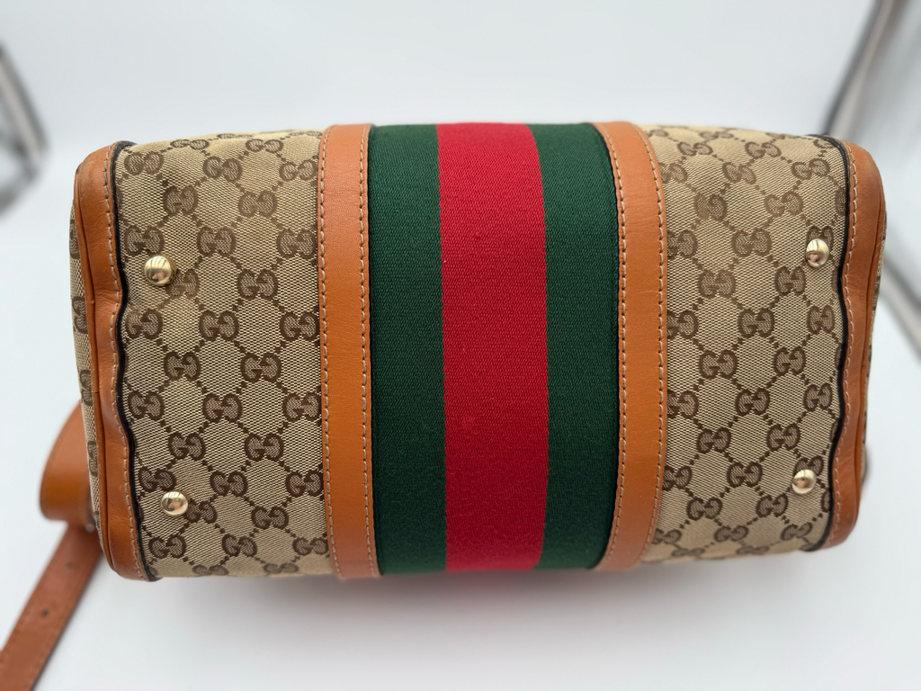 Gucci Monogram Web Vintage Crossbody Messenger Bag
