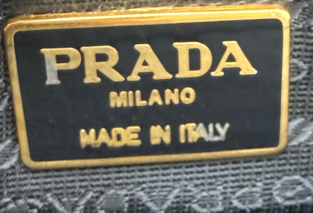 Prada Nylon Tessuto Black Flap Catena Chain Strap