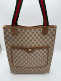 Gucci Supreme Vertical Tote Shoulder Bag Web Strap