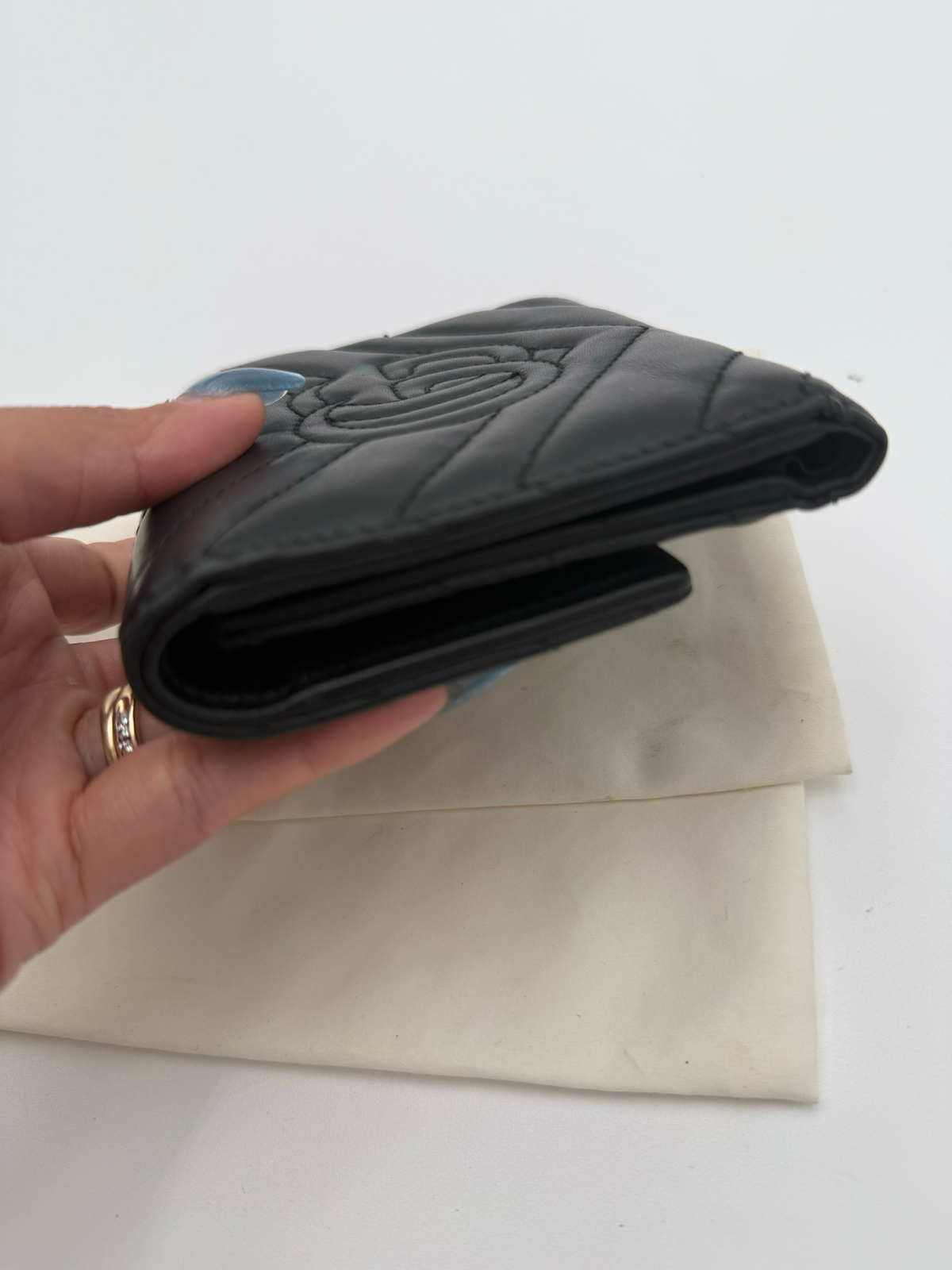 Gucci Marmont Black Matelasse TriFold