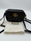 Gucci Marmont Black Messenger Matelasse Mini Camera Bag