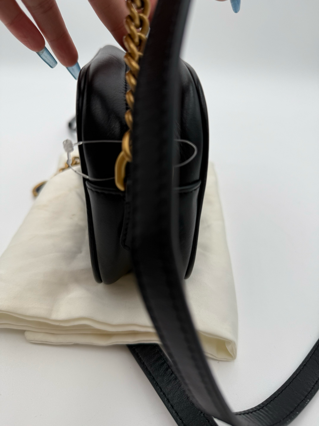 Gucci Marmont Black Messenger Matelasse Mini Camera Bag