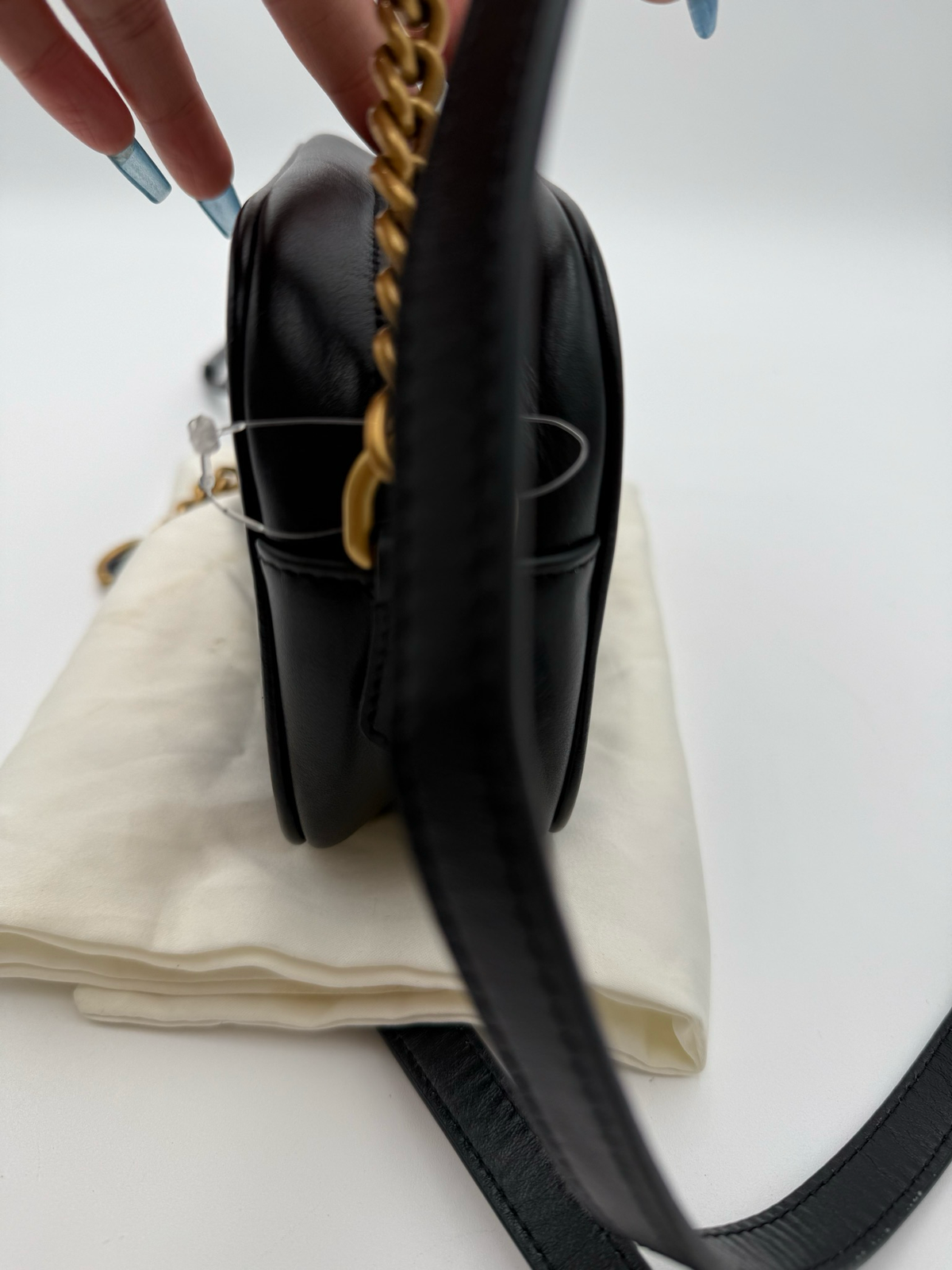 Gucci Marmont Black Messenger Matelasse Mini Camera Bag
