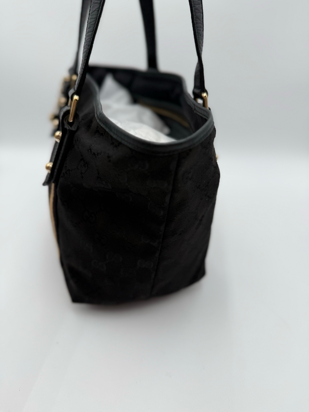 Gucci Canvas Joliceur Web Tote Shoulder Bag
