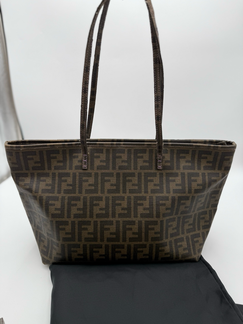 Fendi Zucca Roll Tote Shoulder Bag