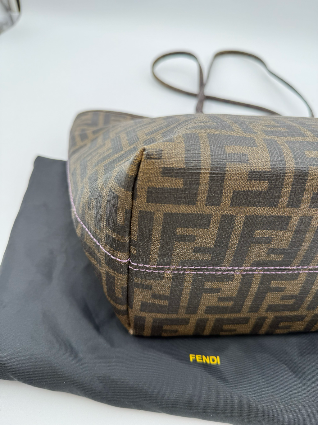 Fendi Zucca Roll Tote Shoulder Bag