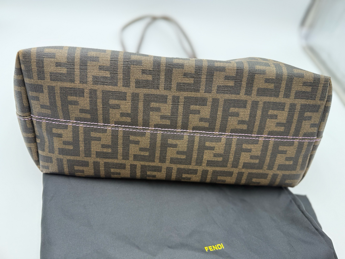 Fendi Zucca Roll Tote Shoulder Bag