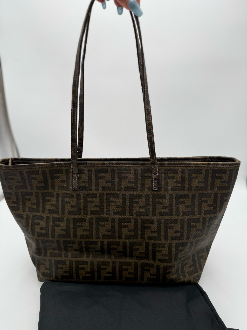Fendi Zucca Roll Tote Shoulder Bag