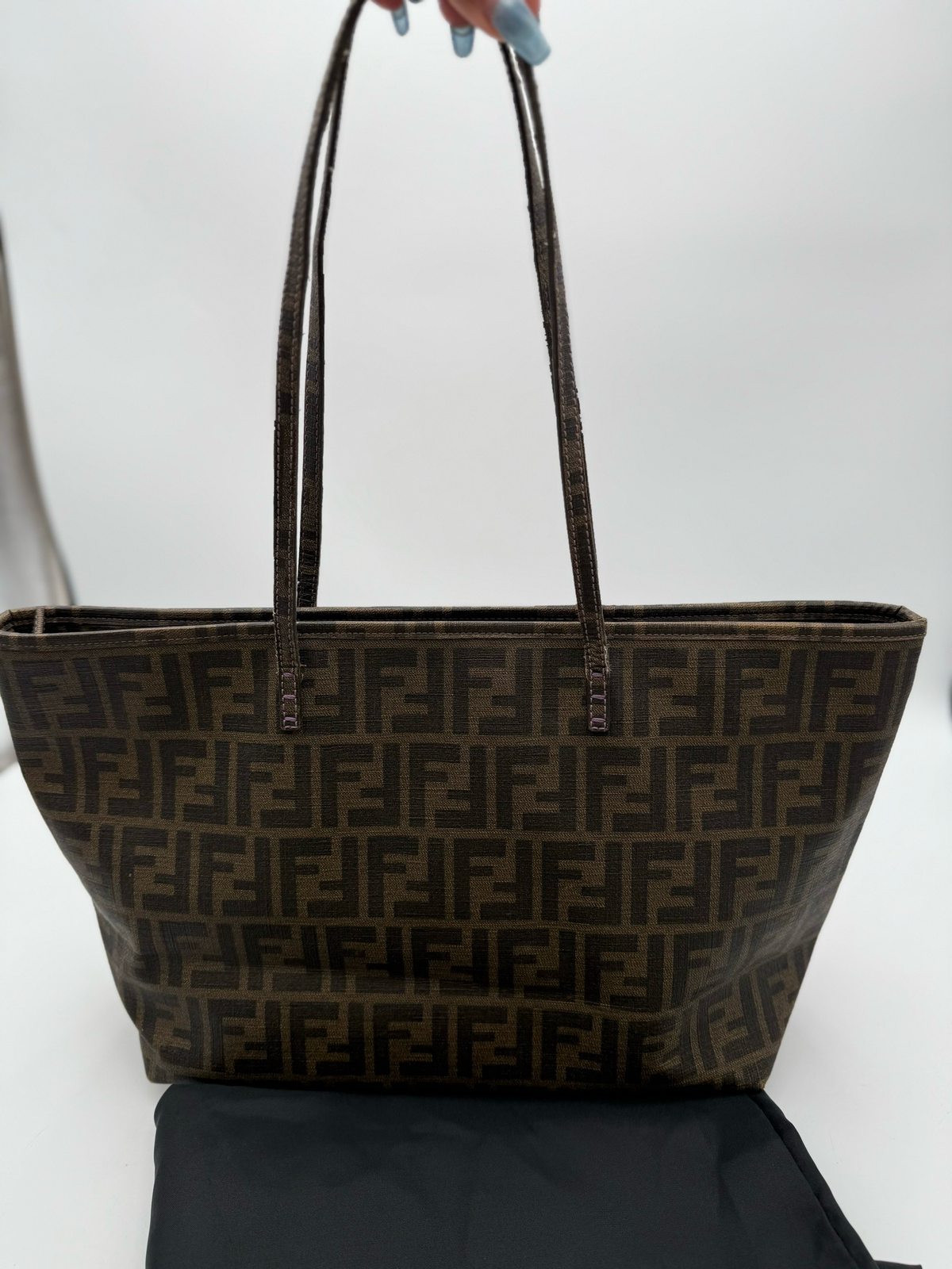 Fendi Zucca Roll Tote Shoulder Bag