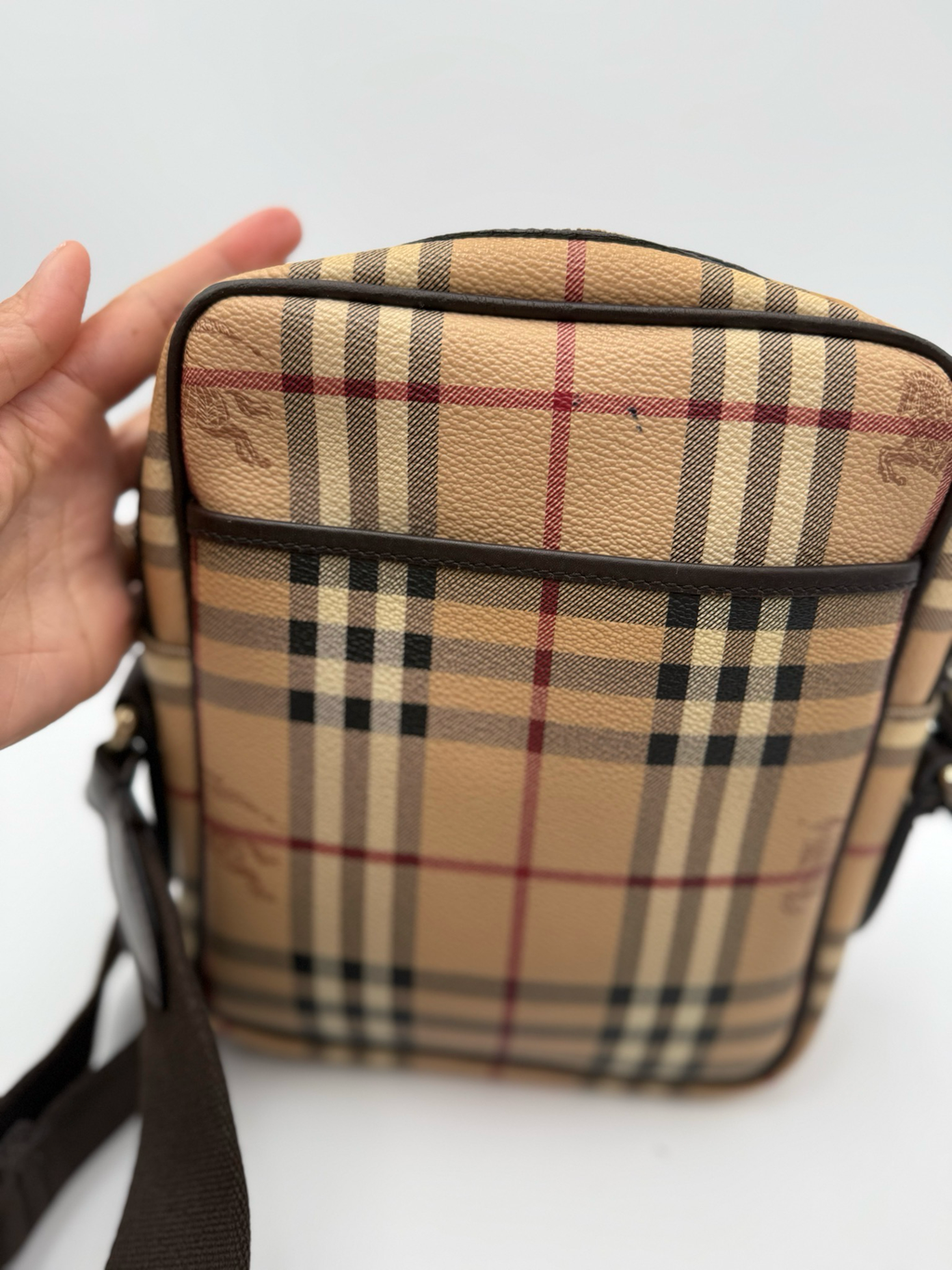 Burberry Haymarket Check Crossbody Camera Sling Messenger Paddy