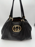 Gucci Soft Leather Medium Britt Tote Shoulder Bag