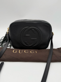 Gucci Soho Camera Bag Pebbled Leather Crossbody Sling Bag Small