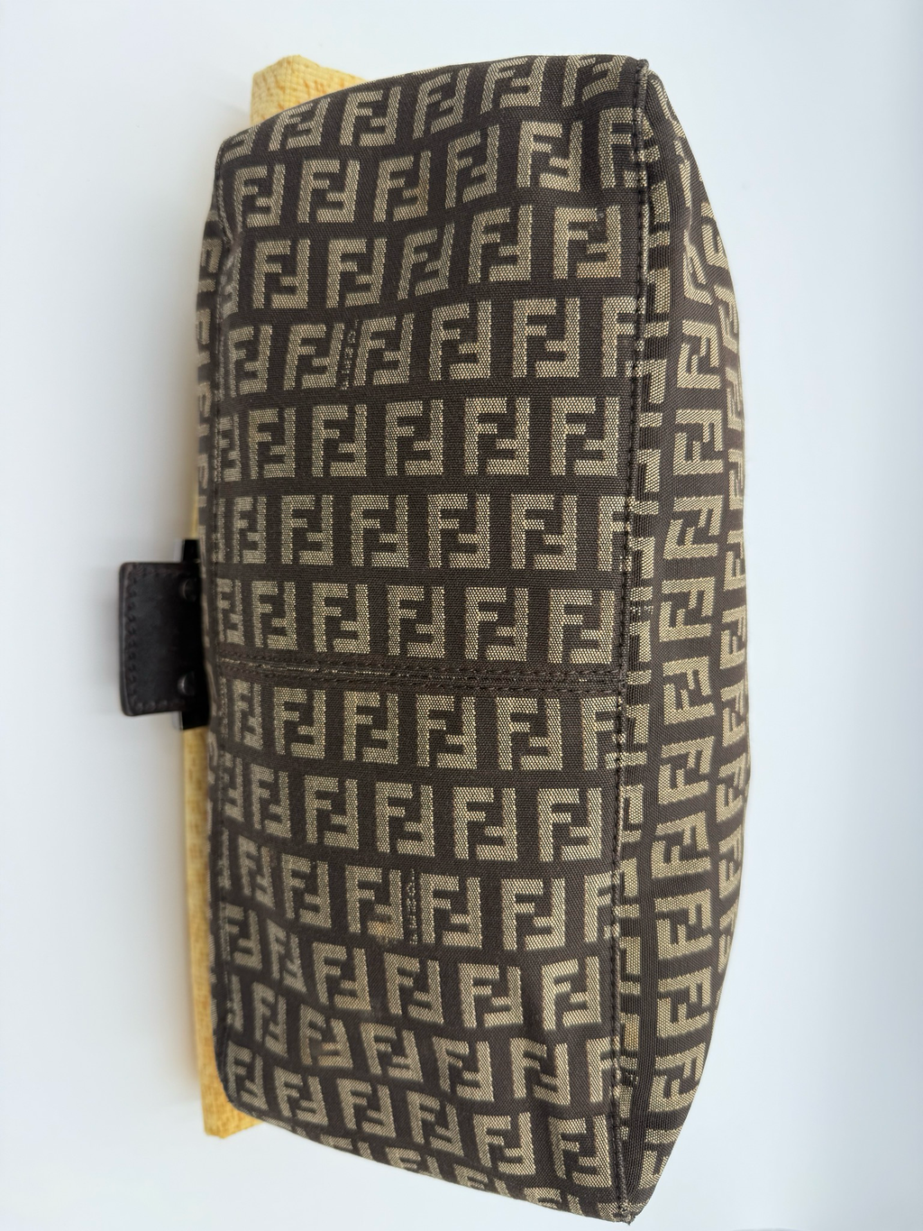 Fendi Zucca Canvas Baguette Mama Hobo Shoulder Bag
