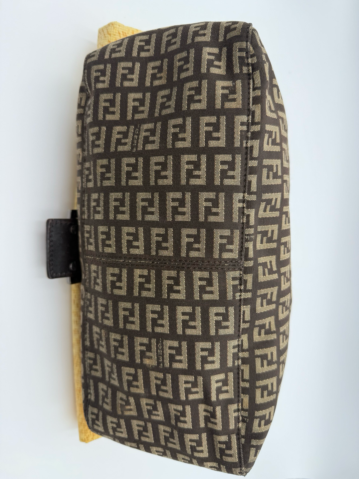 Fendi Zucca Canvas Baguette Mama Hobo Shoulder Bag
