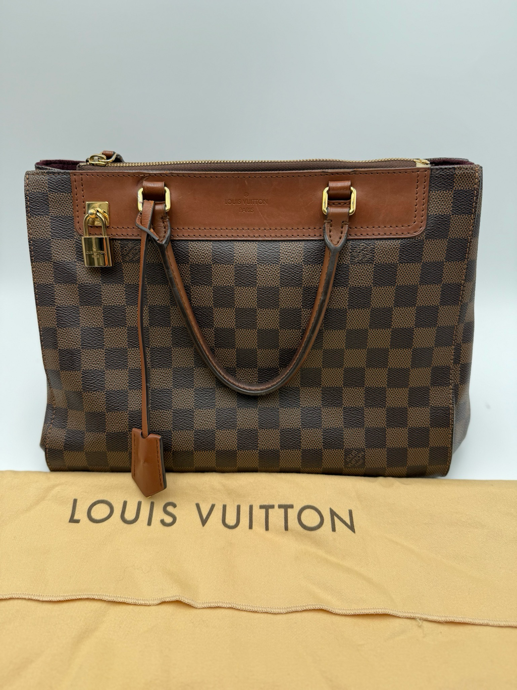 Louis Vuitton Damier Ebene Shoulder Hobo Bag Tote