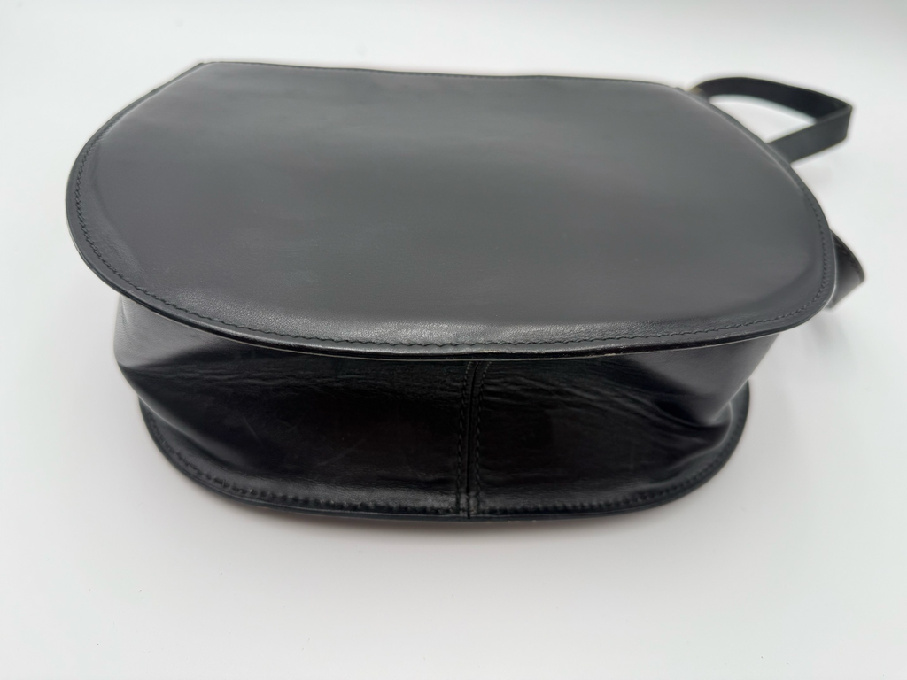 Gucci Vintage Saddle Web Crossbody Shoulder Black
