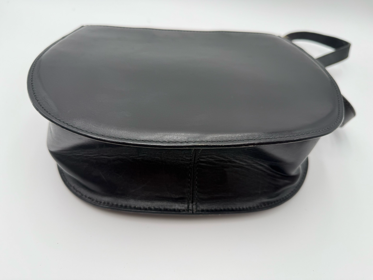 Gucci Vintage Saddle Web Crossbody Shoulder Black