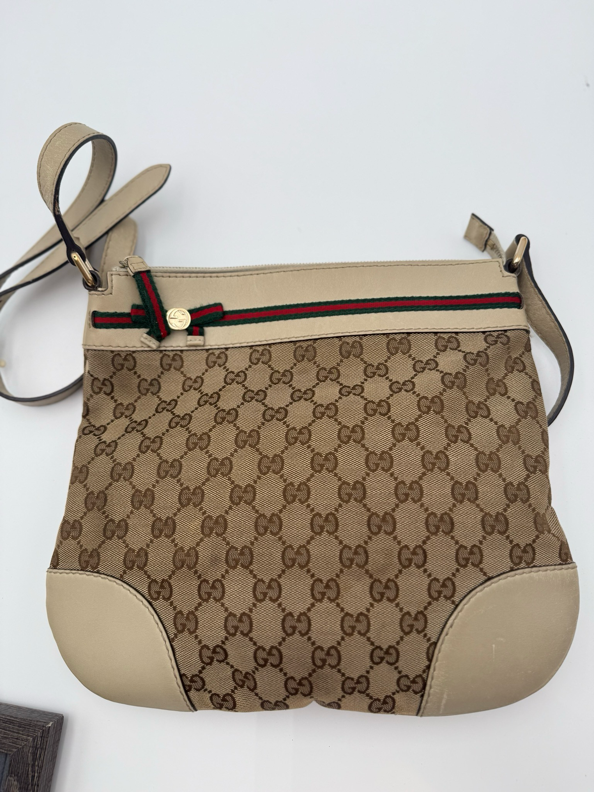 Gucci Mayfair Web Ribbon Crossbody Messenger Sling