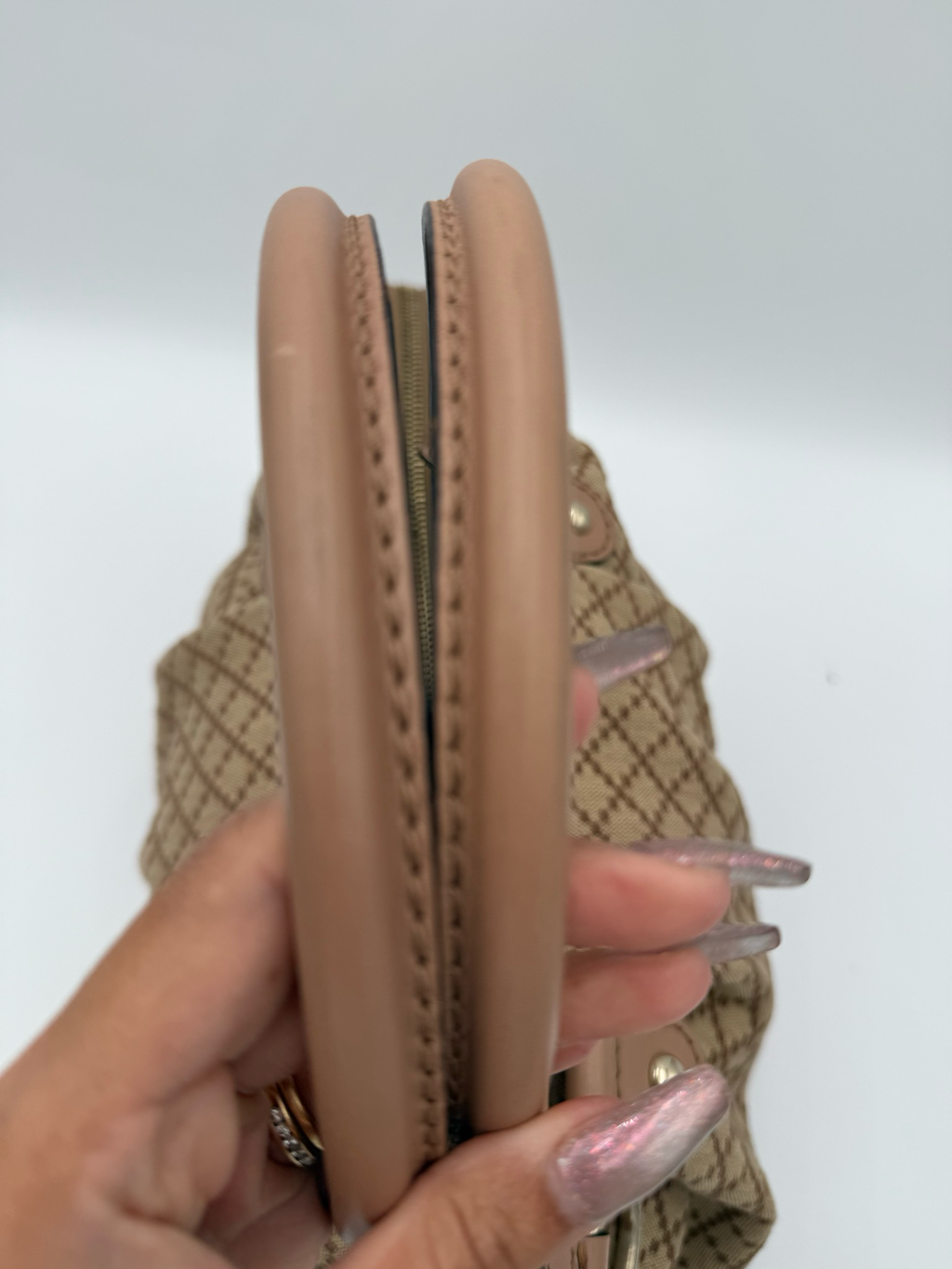Gucci Sukey Canvas Diamante Zipper Top Handle