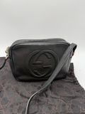 Gucci Soho Camera Bag Messenger Sling Small Black Pebbled Leather