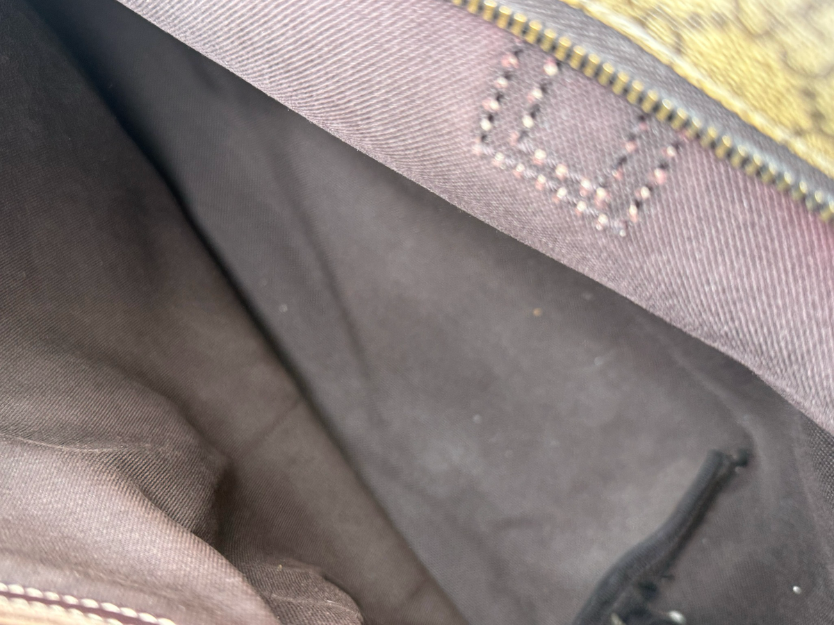 Gucci Monogram Supreme Zipper Tote Shoulder Bag