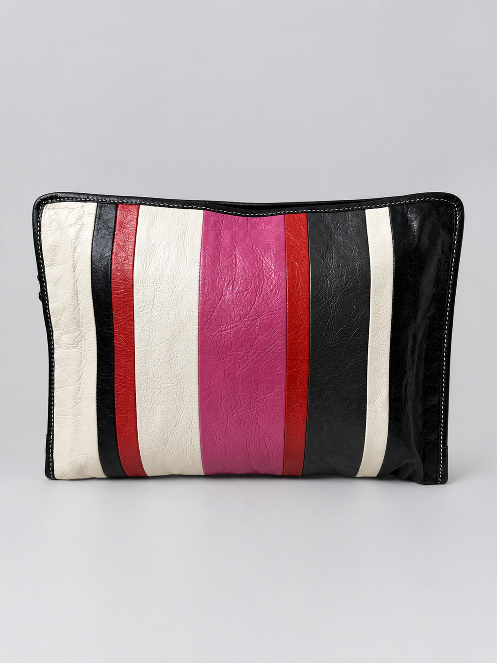 Balenciaga Striped Zipper Clutch Bazaar