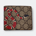 Gucci GG Supreme Kingsnake Bifold Wallet in Brown
