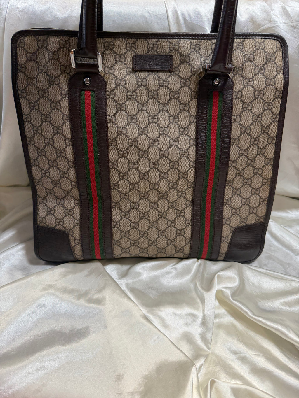 Gucci Monogram Supreme Web Vertical Travel Tote