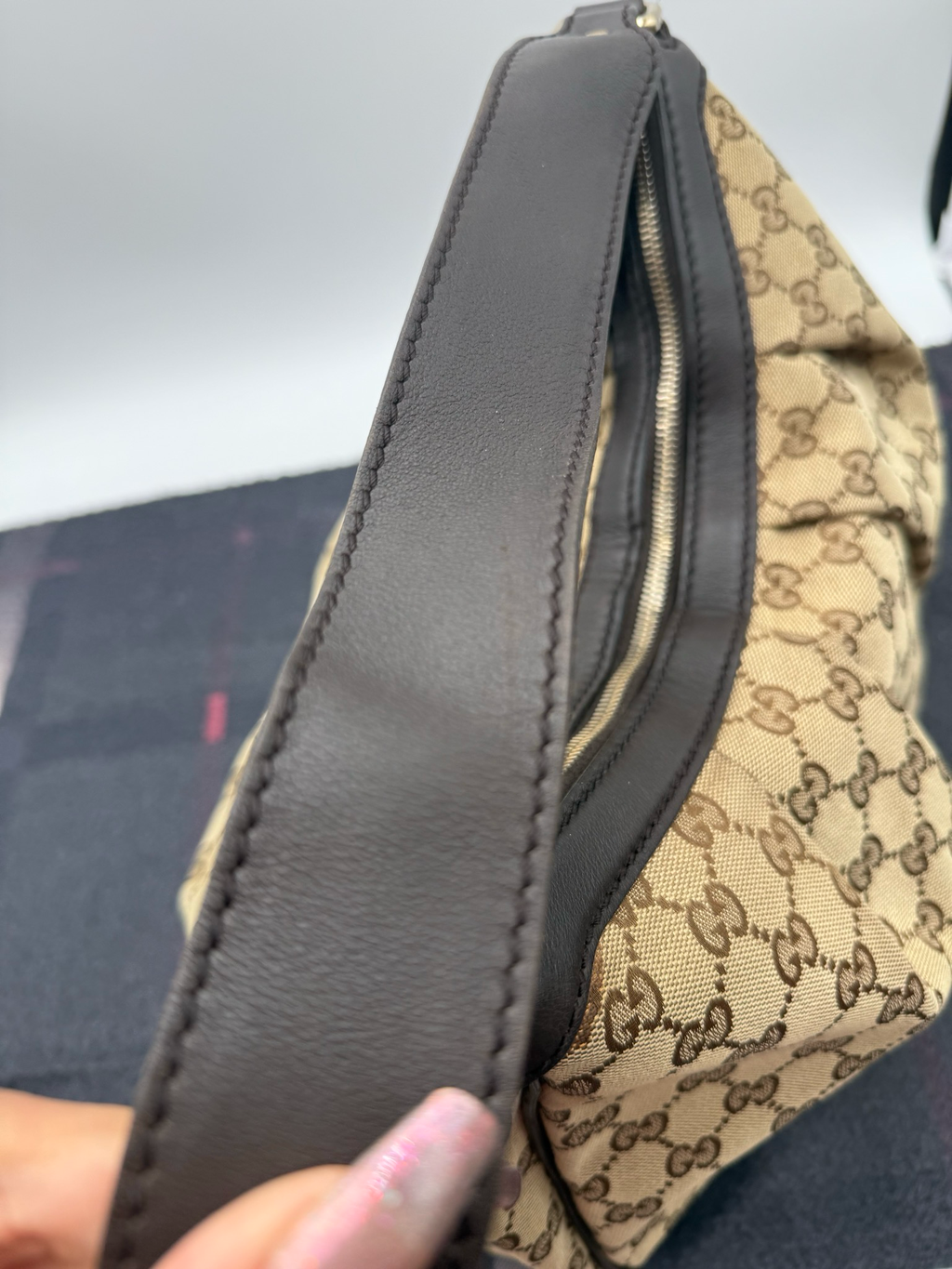 Gucci Monogram Sukey Hobo Shoulder Bag Canvas