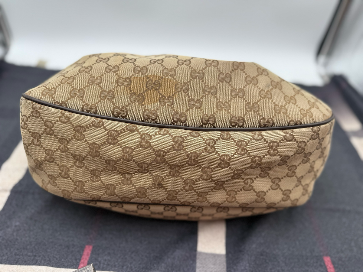 Gucci Monogram Sukey Hobo Shoulder Bag Canvas