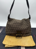 Fendi Zucca Baguette Hobo Mama Shoulder Bag